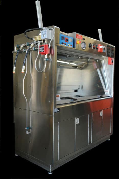 Solvent Stainless Enclosure with Fire Suppression and Safety Glass Solvent Stainless Enclosure with Fire Suppression and Safety Glass